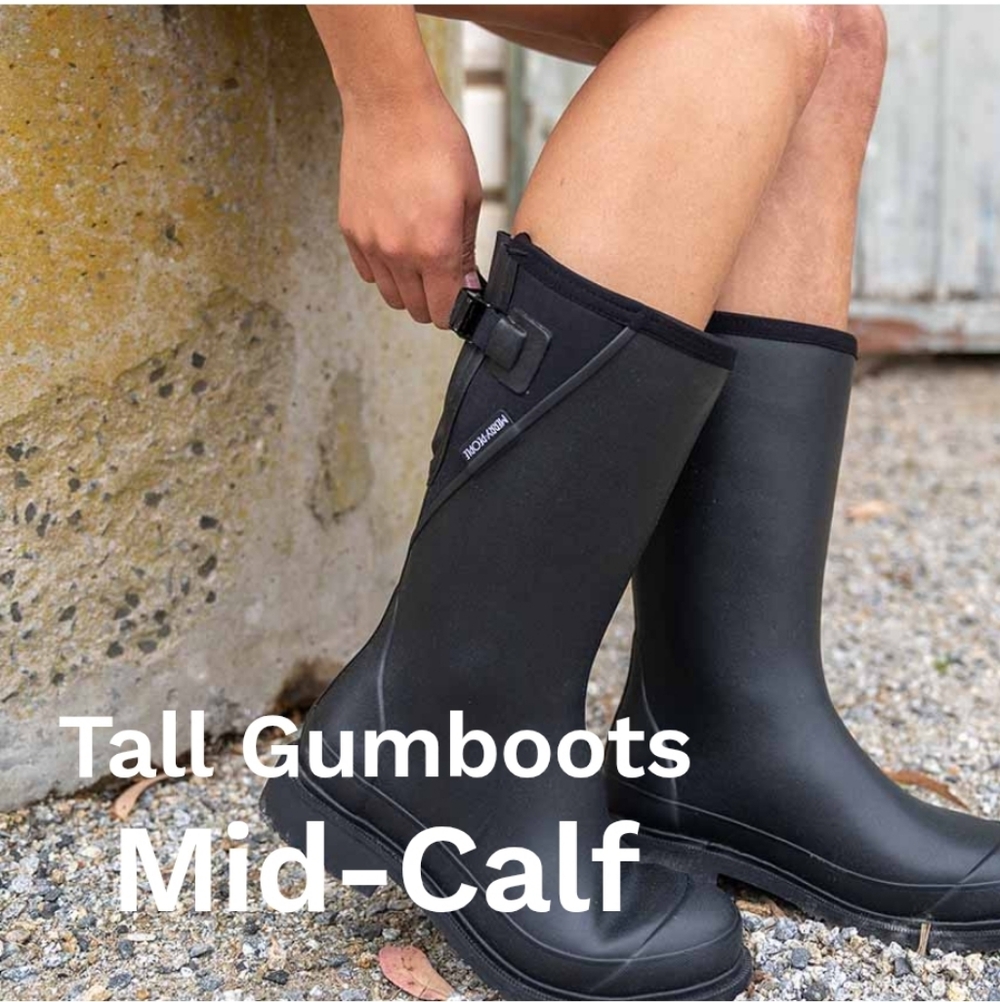 NIB Merry People Black Tall Darcy Gumboots‎ - Mid-Calf Size 37-Retired